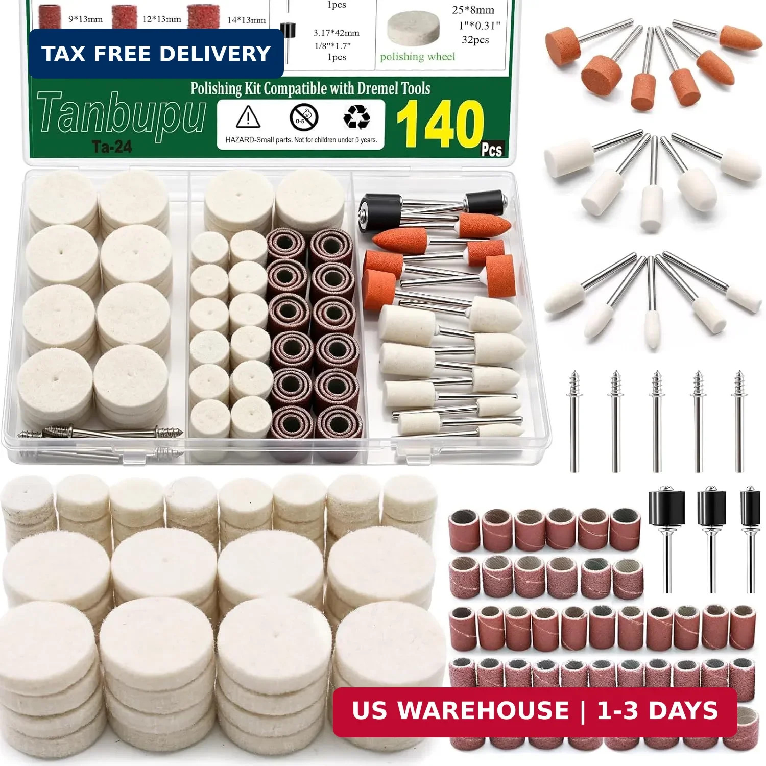 140PCS Polishing Buffing Wheel kit,Buffing Wheels & Polishing Bits &Sanding Bits