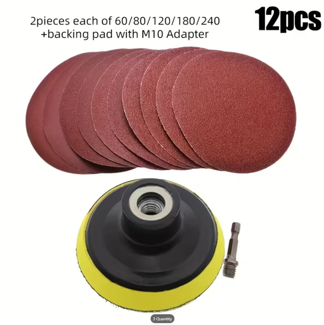 100mm Sanding Disc Set 60-240 Grit Hook Loop Pad for Drill Grinder Rotary