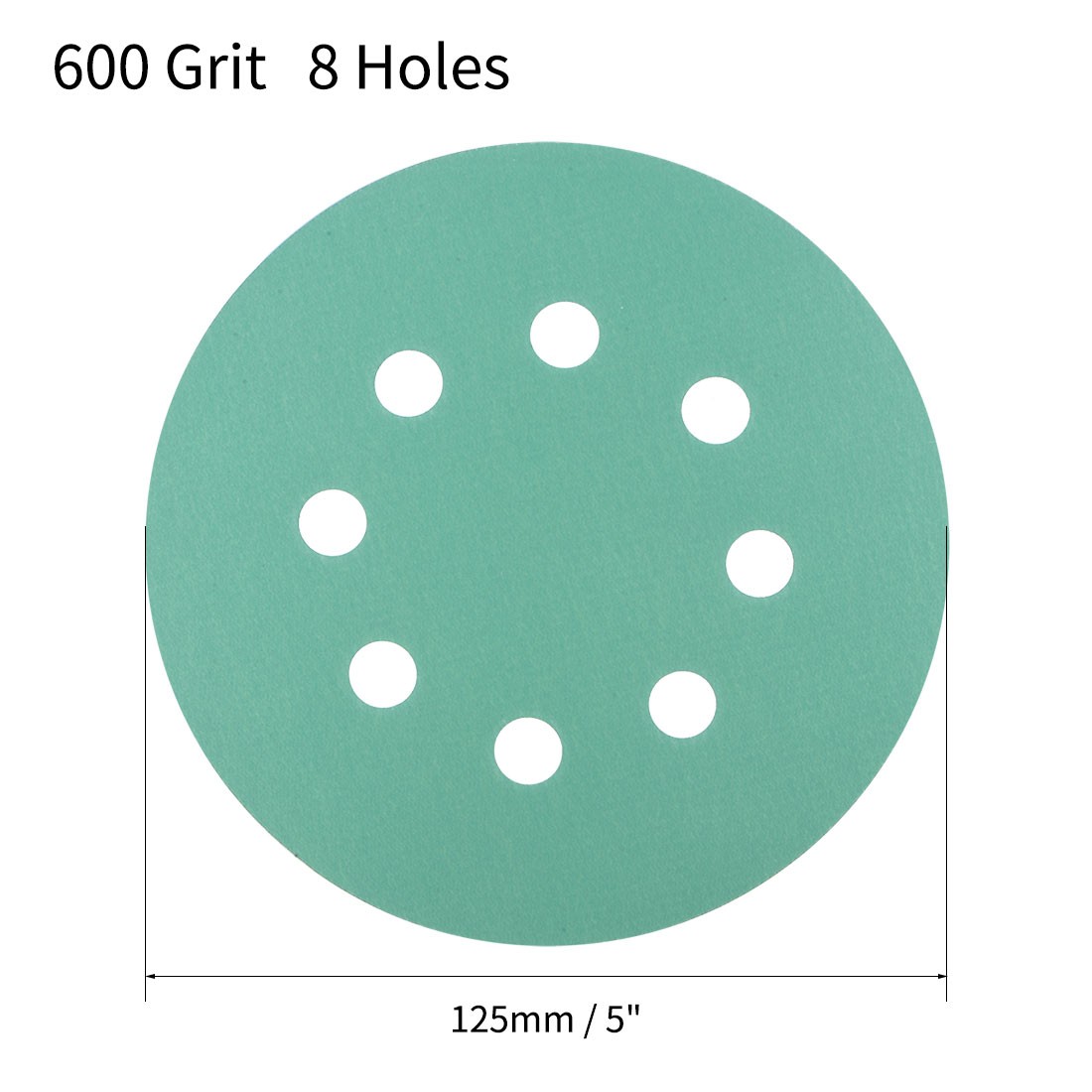 10pcs 5 Inch 8 Hole 600 Grit Hook Loop Sanding Discs Wet Dry Aluminium Oxide