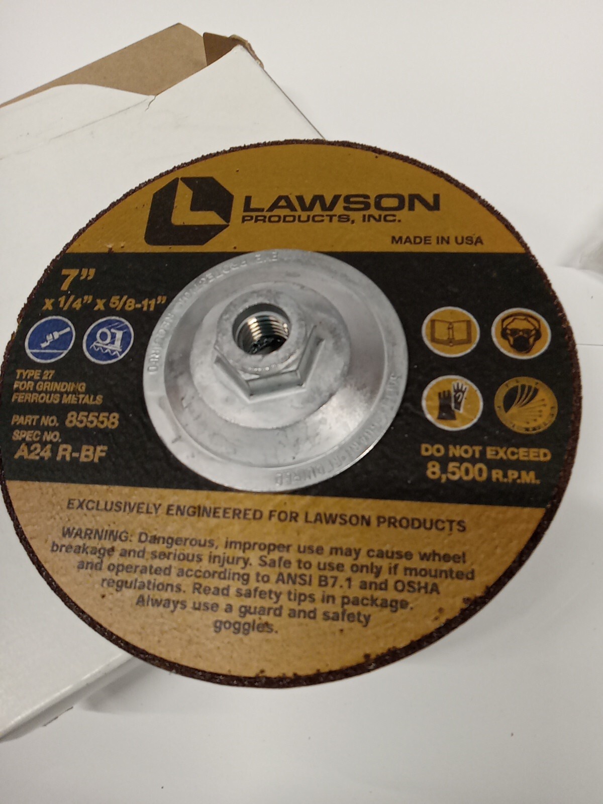 Lawson 7″ X 5/8-11 Premium Grinding Wheel 85558 C2