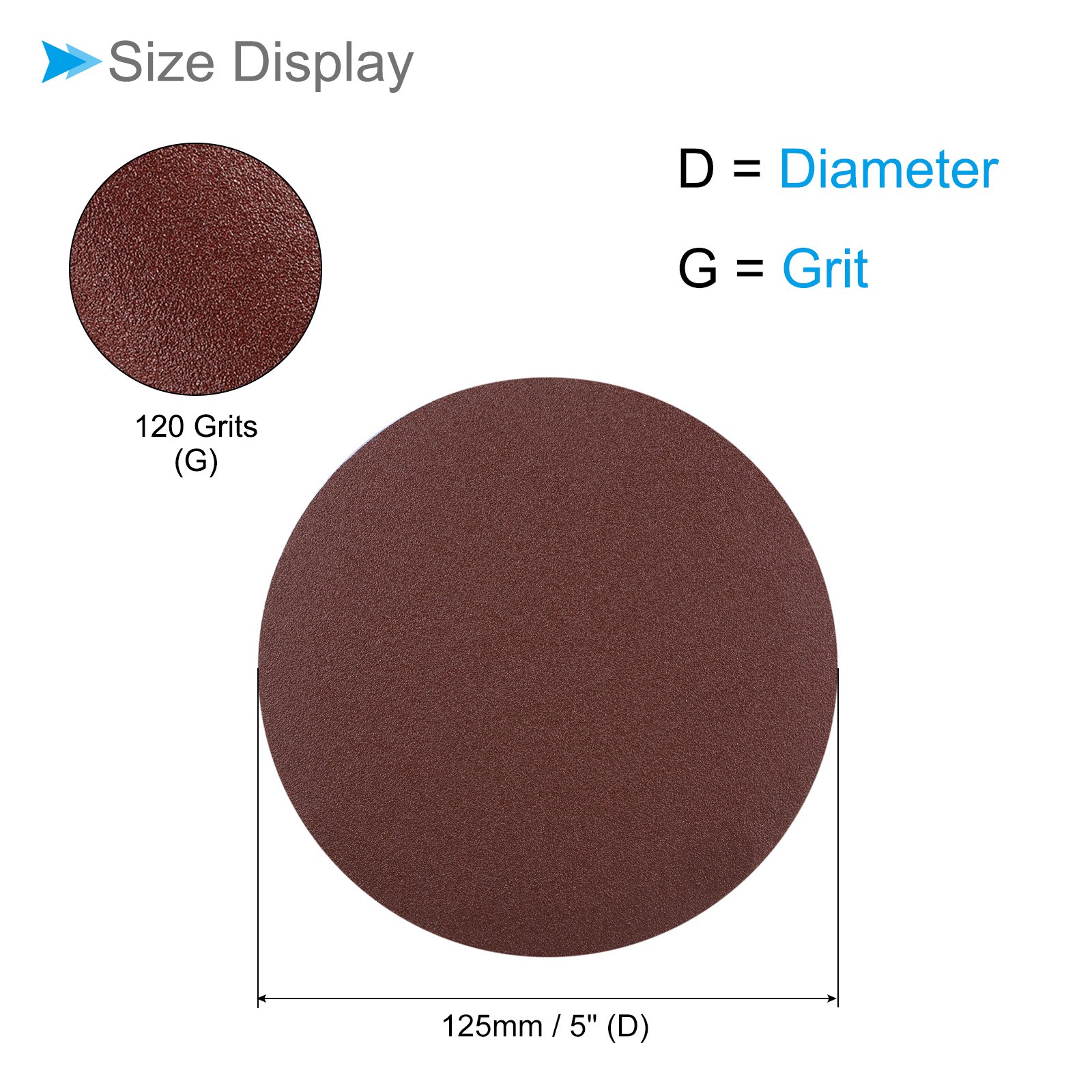 30 x PSA Sanding Discs 5 Inch Dia 120 Grits Self Adhesive Sticky-Back Sandpaper