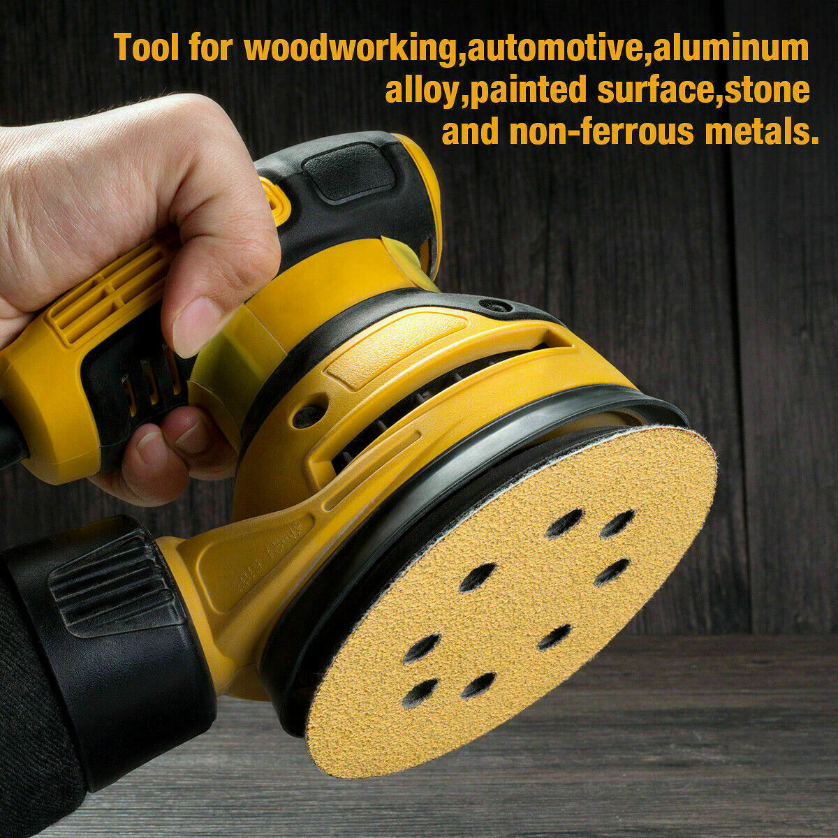 50PCS 5 in 8-Hole Hook Loop Sanding Discs 60-800 Grit Gold Sandpaper Sand Pads