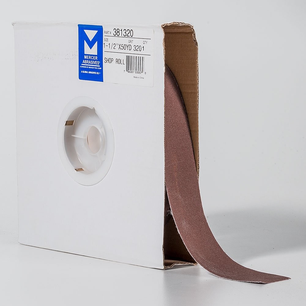 Mercer Industries 381320-1-1/2″ x 50 yards Shop 1-1/2″ x 50 yd, 320 Grit
