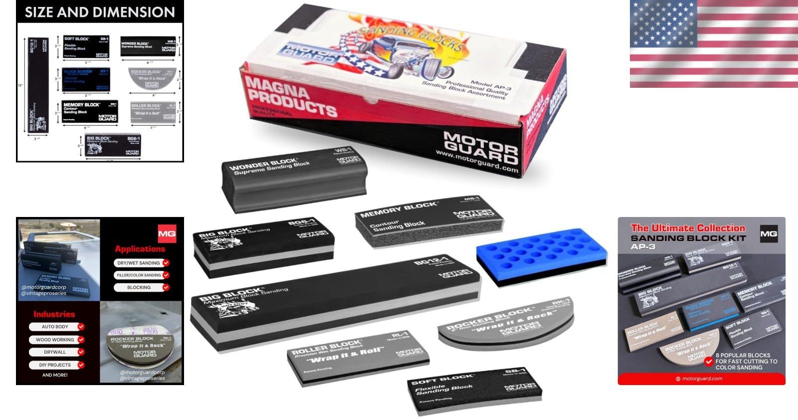 Professional Sanding Block Set 8pc