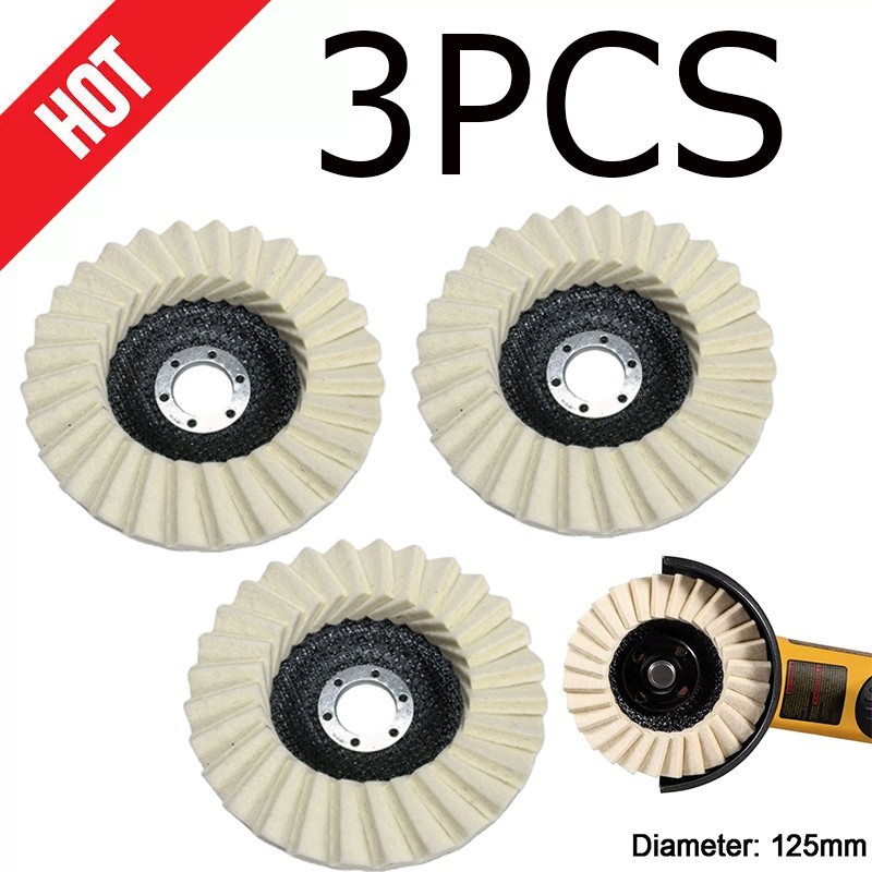 5″ Wool Felt Flap Disc Metal working Polishing Buffing Wheel For Angle Grinder