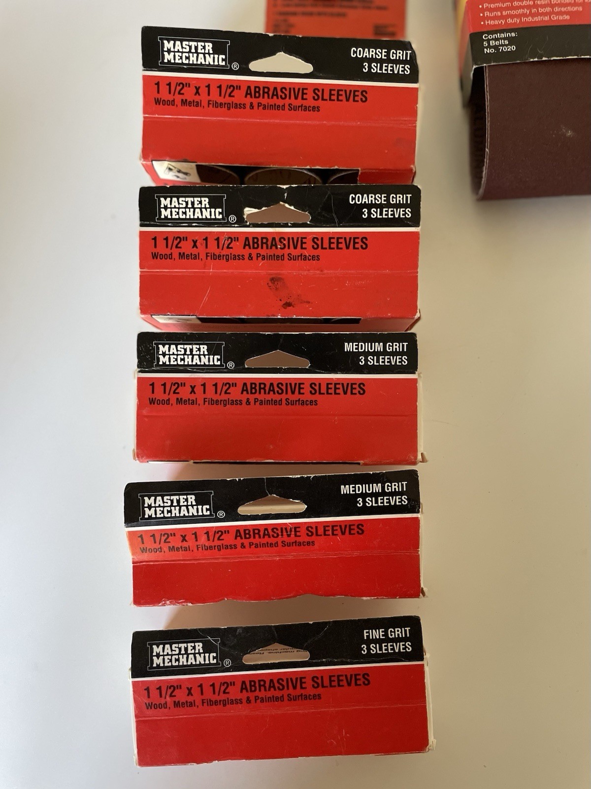 Vintage Master Mechanic Sanding Wood / Tools Supplies 14 Lot see Pictures Read