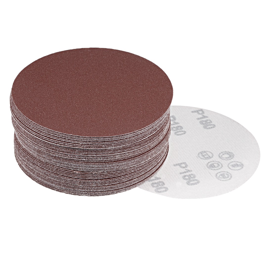 50pcs 5 Inch Sandpaper Hook and Loop Sanding Disc 180 Grits Flocking