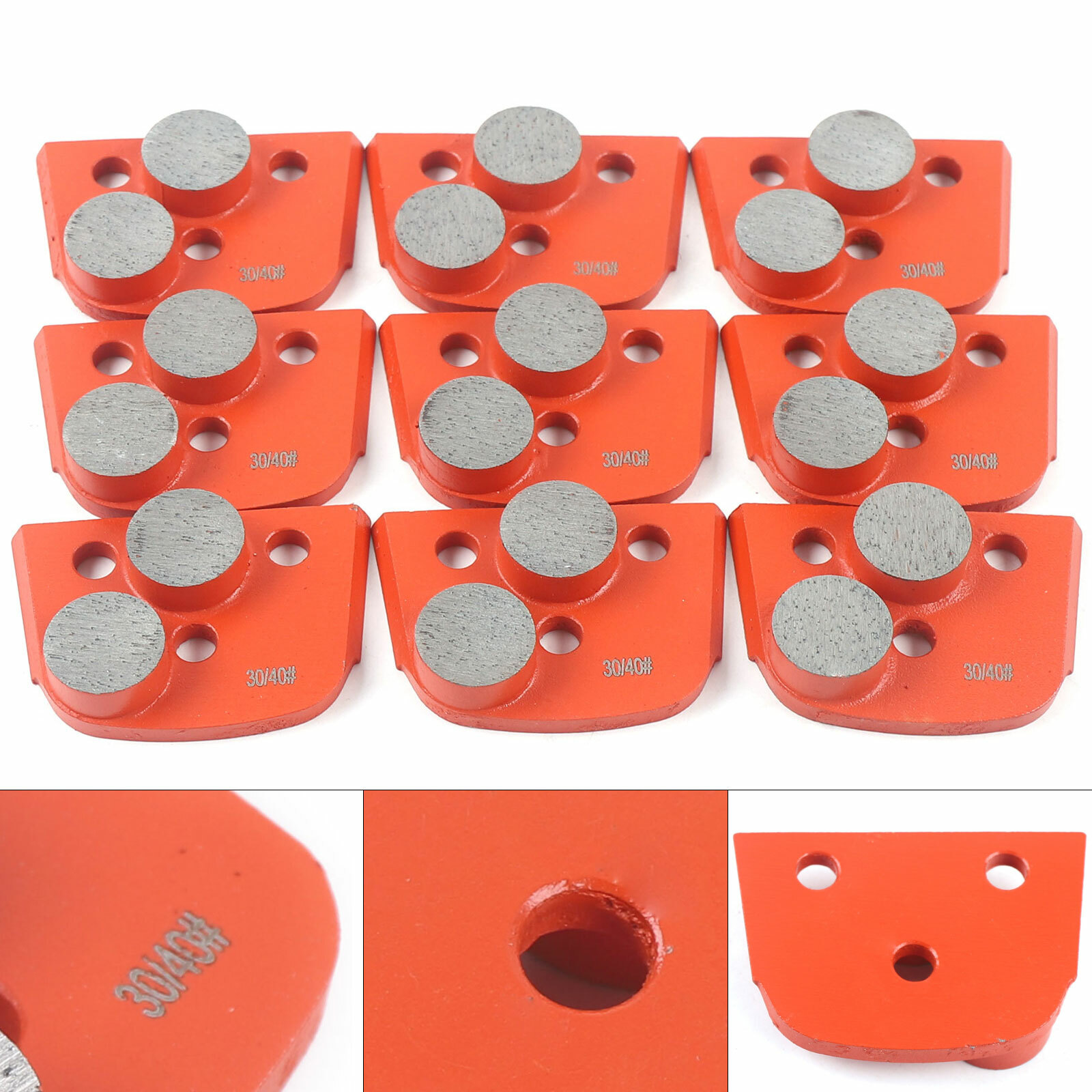 9 Pack Trapezoid Grinding Disc Hard Bond for Concrete Lavina Grinder #30/40 Grit