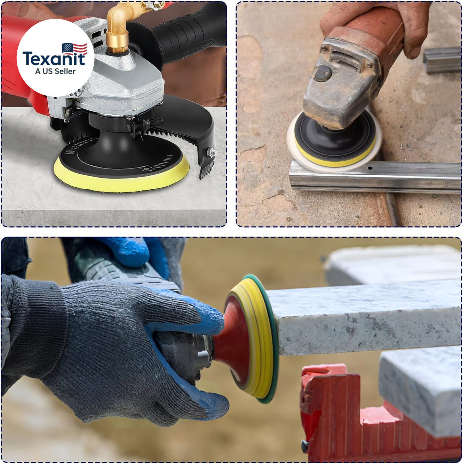 13PCS 4 Inch Diamond Polishing Pads Set, 5/8’’-11 Backer Pad, 50-8000 Grit Pads,