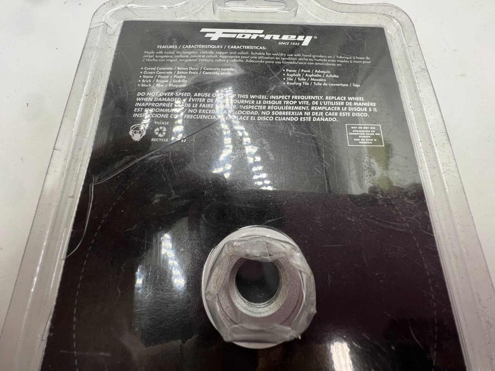 Forney 4” (100mm) x 5/8″ – 11 Diamond Cup Wheel Wet Or Dry Use 15000 RPM Max