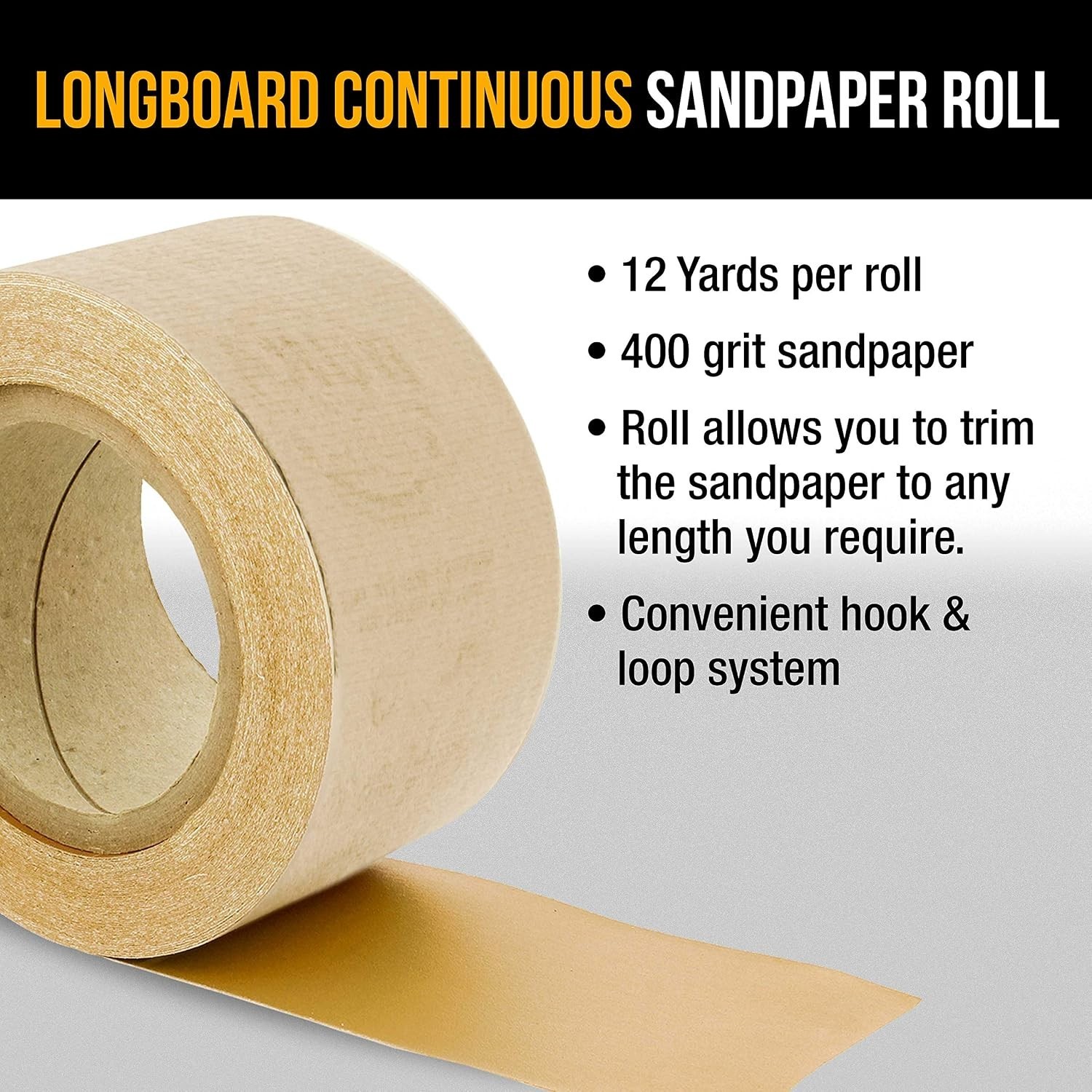 Longboard Sandpaper Roll 400 Grit Aluminum Oxide for Smooth Surface Finishing