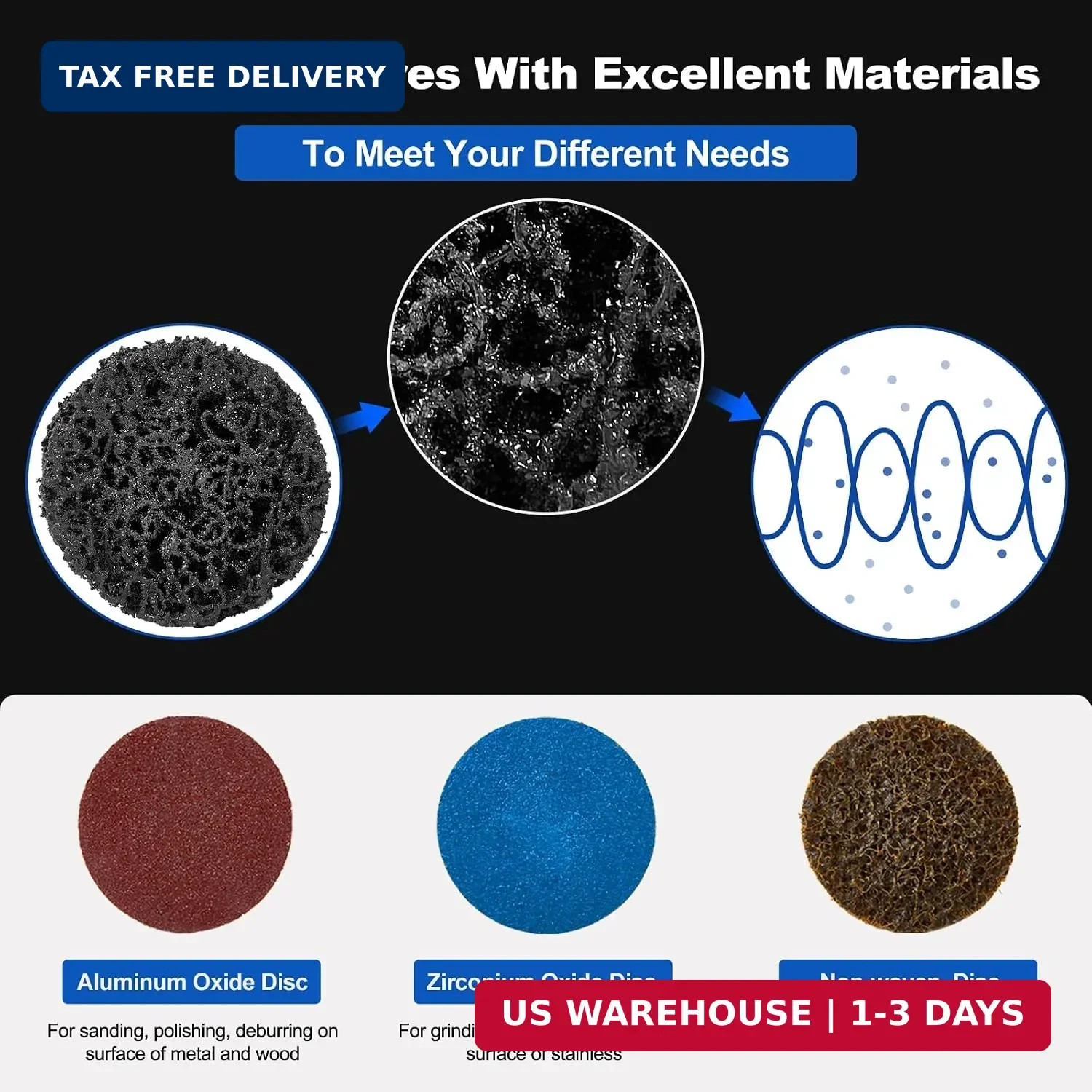 136 PCS 2 Inch Die Grinder Sanding Discs Bits Accessories, Quick Change Disc wit