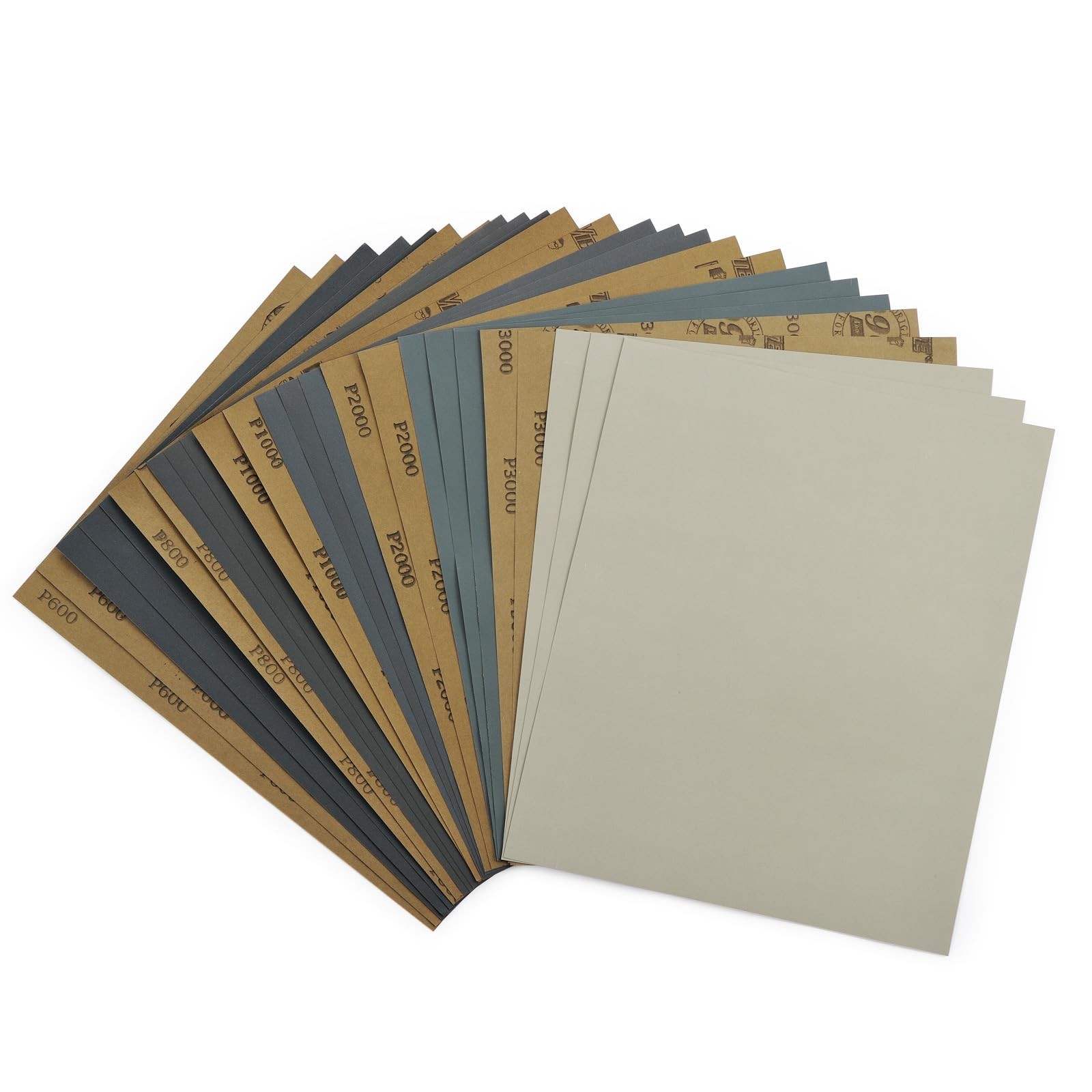Sandpaper Assortment Grit 600 800 1000 2000 3000 25PCS, Wet Dry Sandpaper She…