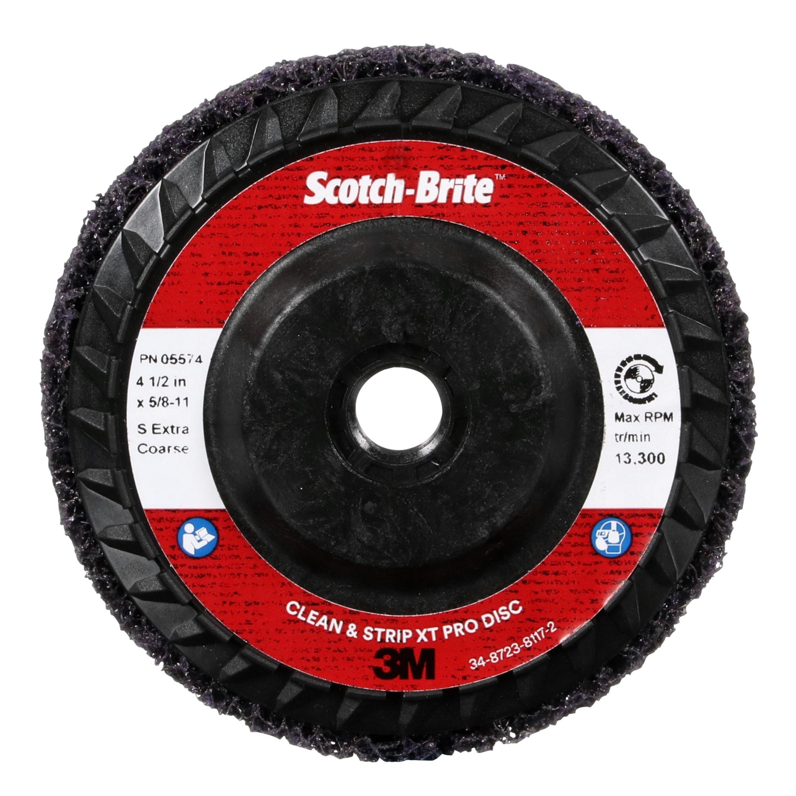 Scotch-Brite Clean and Strip XT Pro Disc, XO-DC, SiC Extra Coarse,Purple