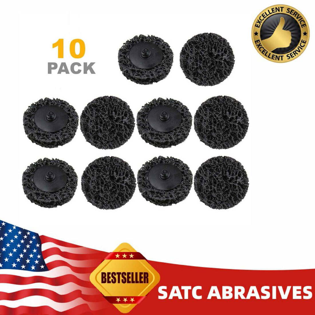 10PCS 2″ Roll Lock Die Sanding Discs Grinder Stripping Paint Rust Removal Wheels