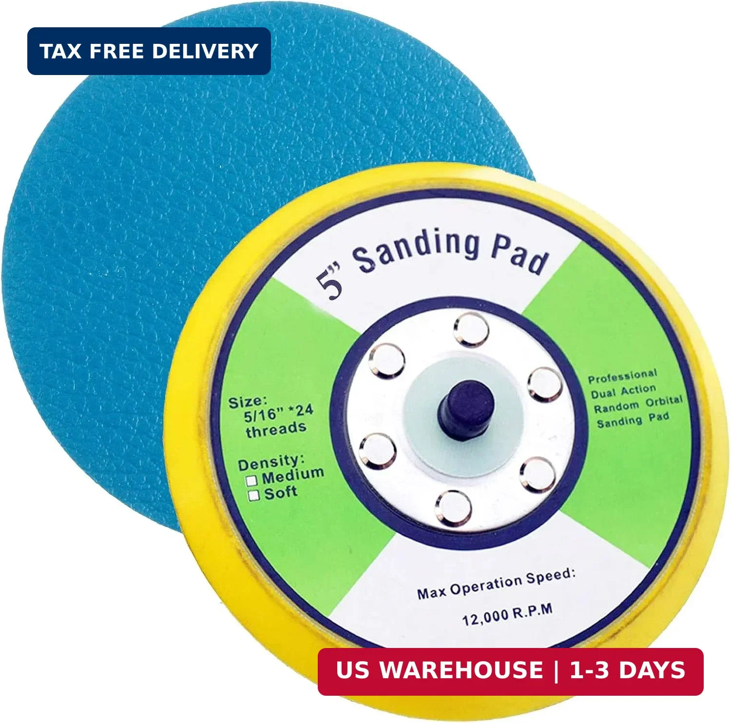 1Pcs PSA Sanding Pads and Backing Pad for Dual Action Air Sander (5 inch)