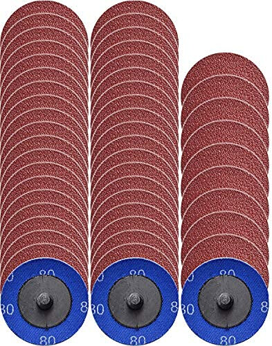 50x 2 inch 80 Grit Roll Lock Sanding Grinding Disc Die Grinder Quick Change Pads