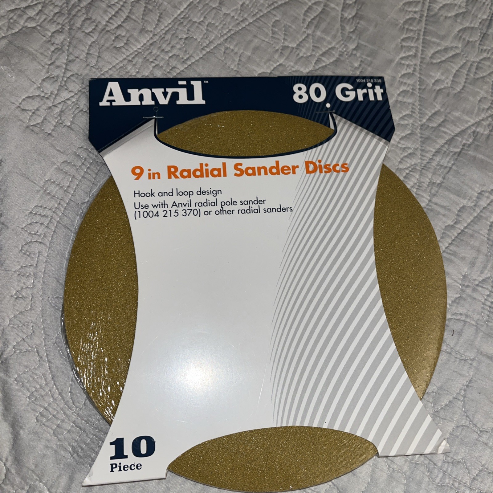 Anvil 9 Inch Radial Sander Disc 120 Grit Hook And Loop 10 Piece 9”