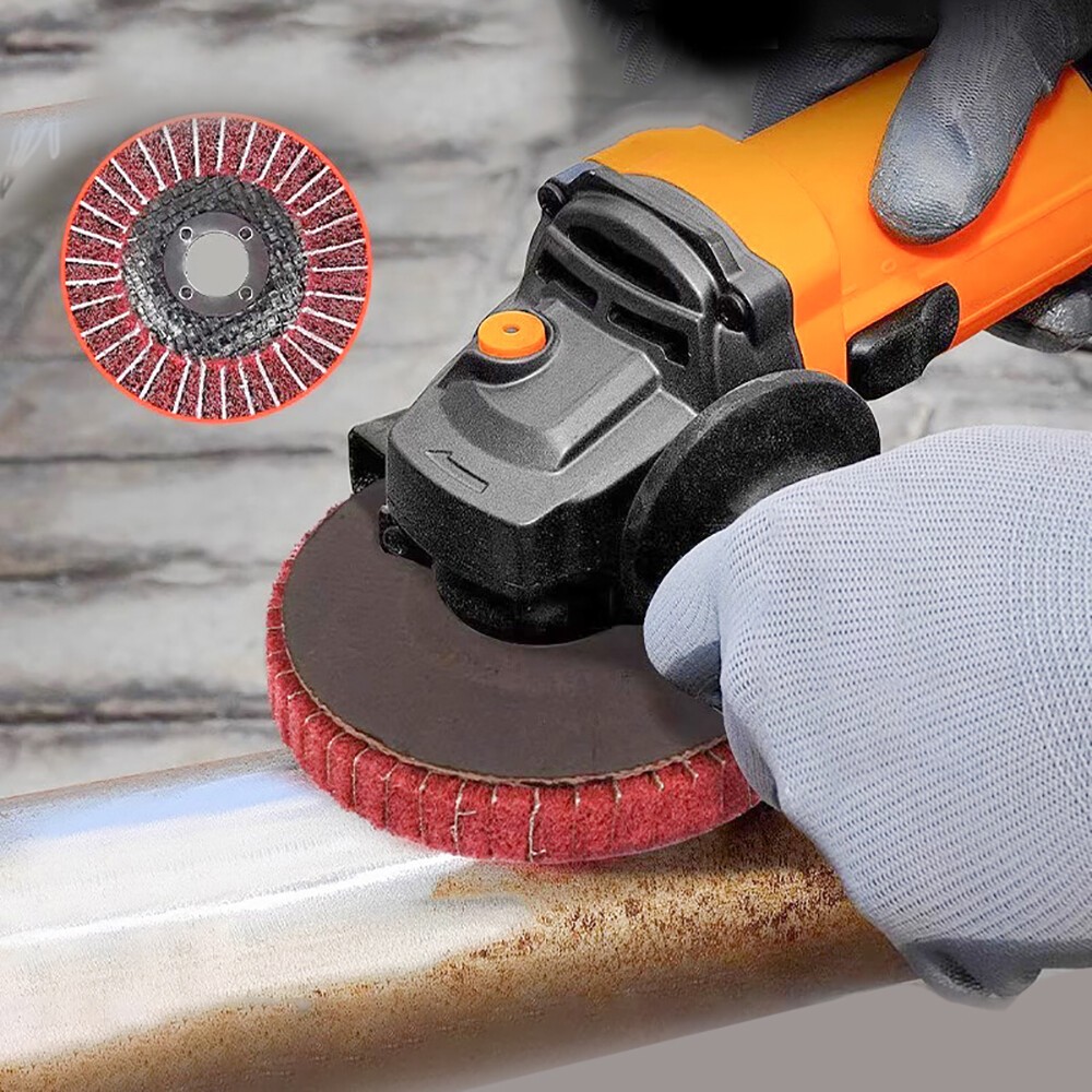 100mm Nylon Fiber Flap Polishing Wheel Pads Abrasive Buffing For Angle Grinder