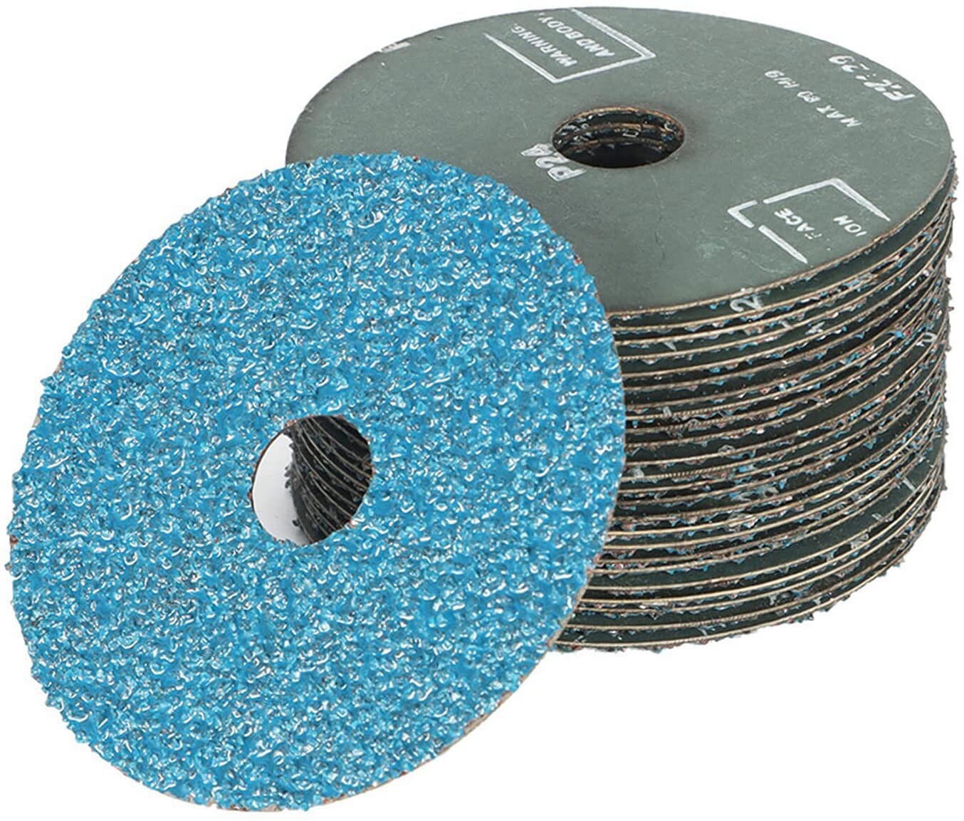 25PCS 4-1/2″x7/8″ Zirconia Fiber Discs Assortment, P16-120 for Metal Grinding