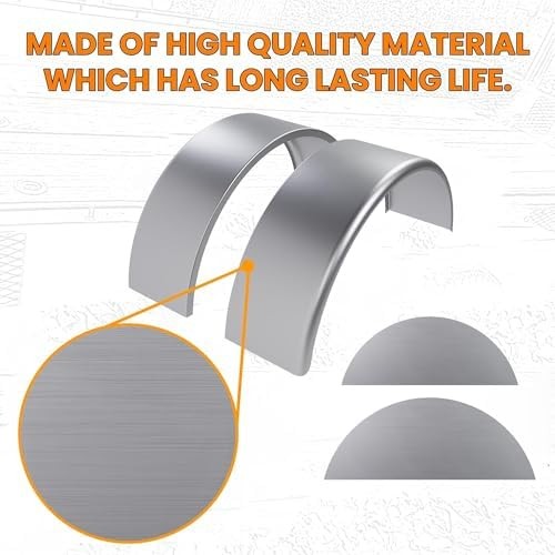 HECASA Single Axle Trailer Fenders W/Fender Backs Fits 14″ to 16″ Wheels 32″…