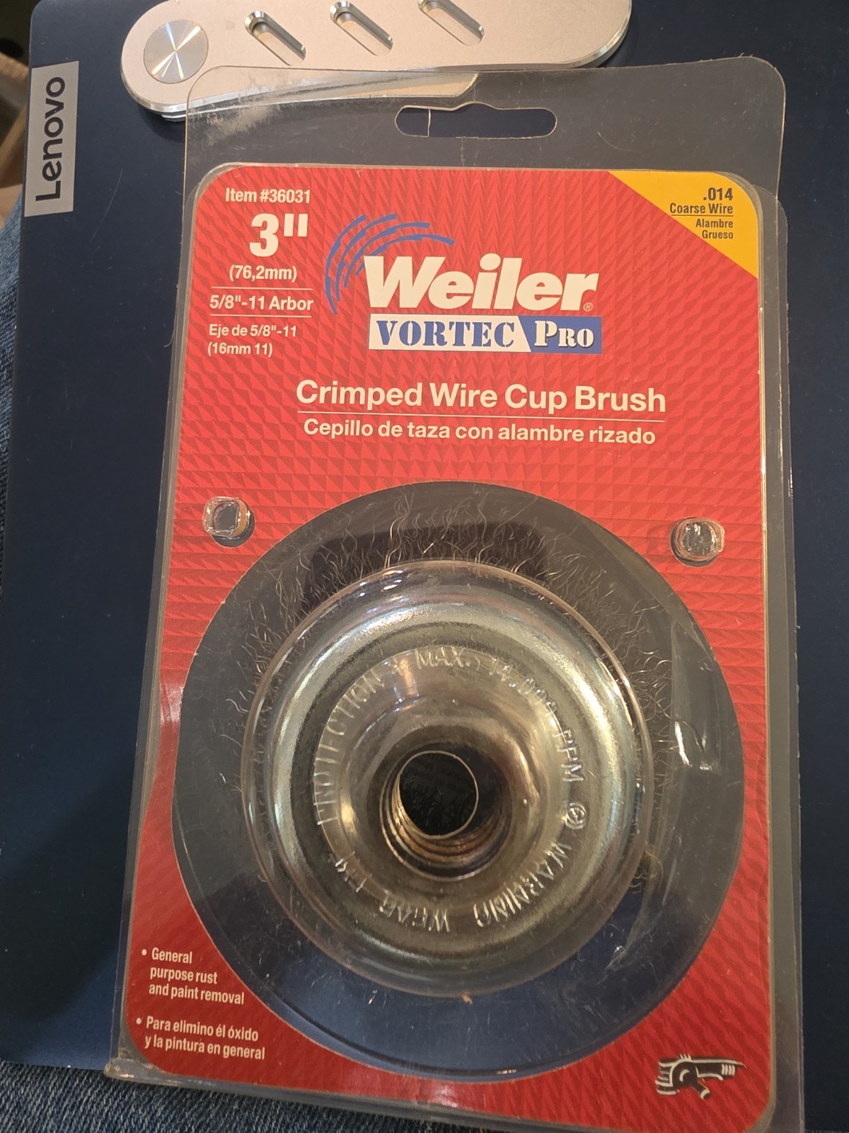Weiler Vortec 3 In. Crimped 0.014 In. Angle Grinder Wire Wheel Brush 36031