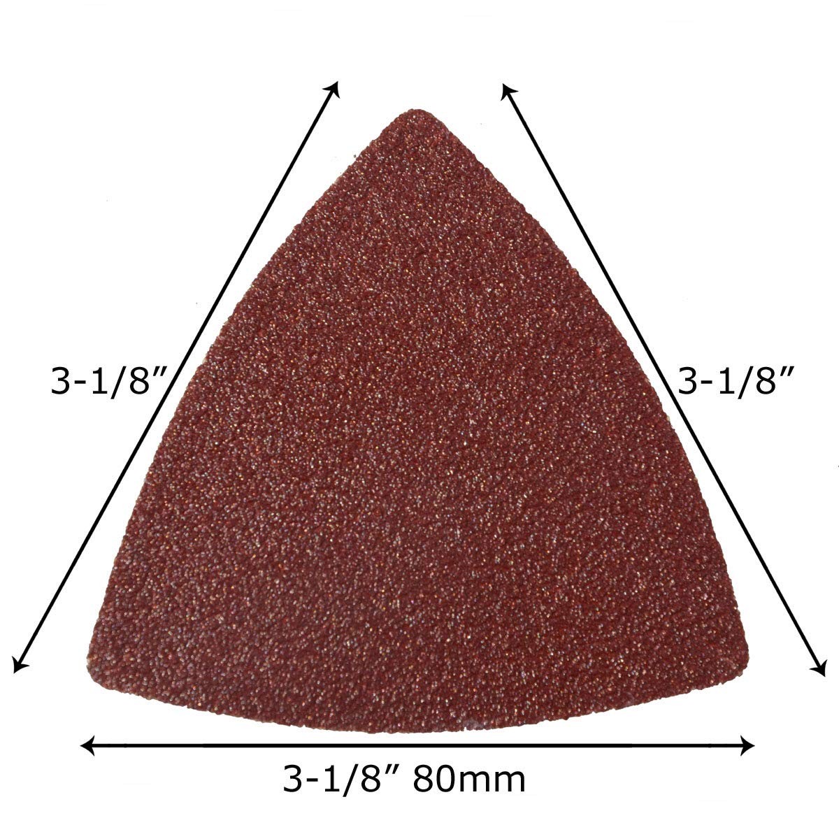 60 Pcs 80 Grits 3-1/8″ 80mm Triangle Oscillating Tool Sandpaper
