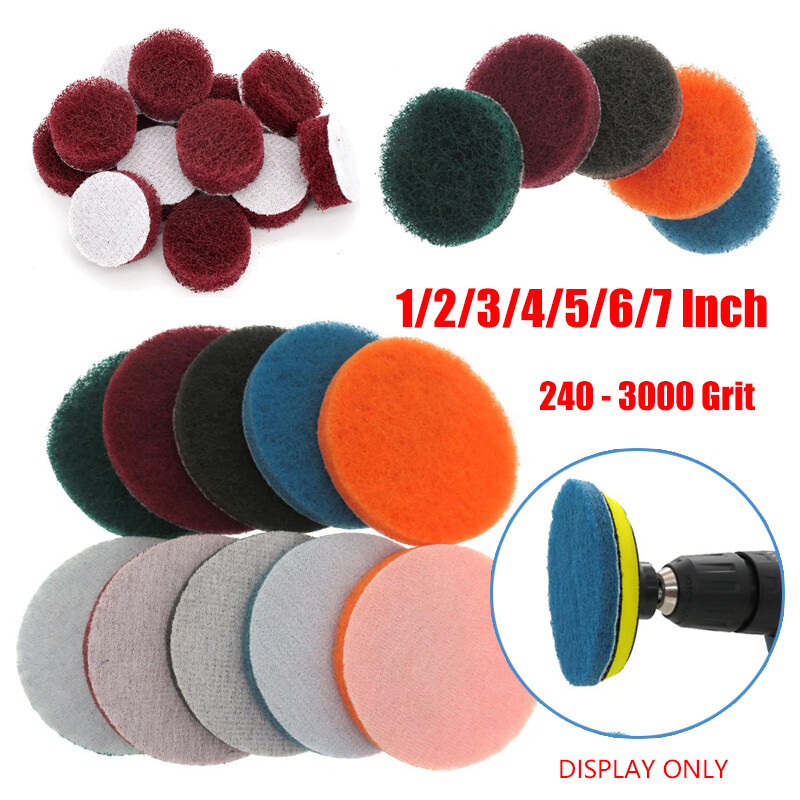 1/2/3/4/5/6/7 Inch Round Scouring Pad Flocking Nylon Fiber Abrasive Sanding Disc