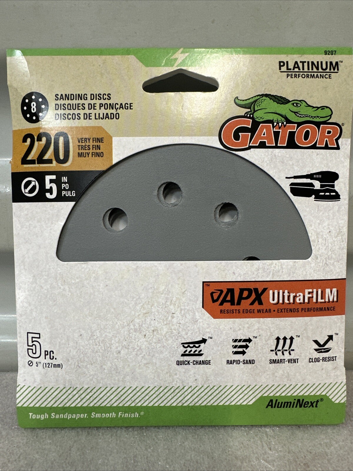 Gator 5pk 5″ 220g Sndng Disc 9207 new