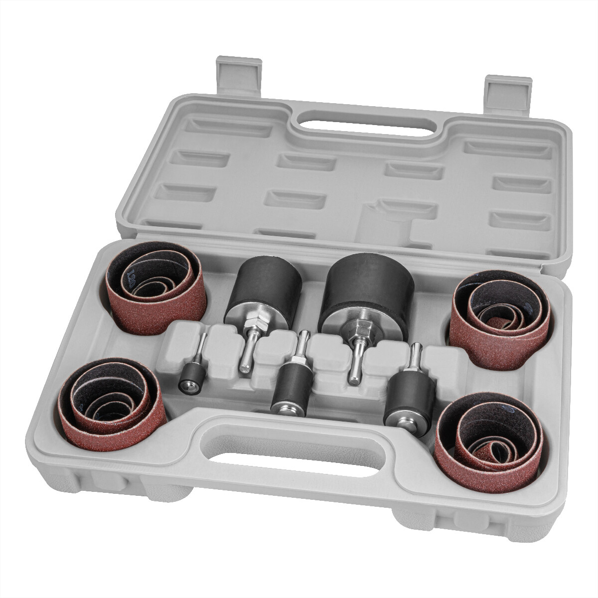 POWERTEC Drill Press Sanding Drum Kit w/ 1/4″, 1/8″ attachments – 25pcs (71635)