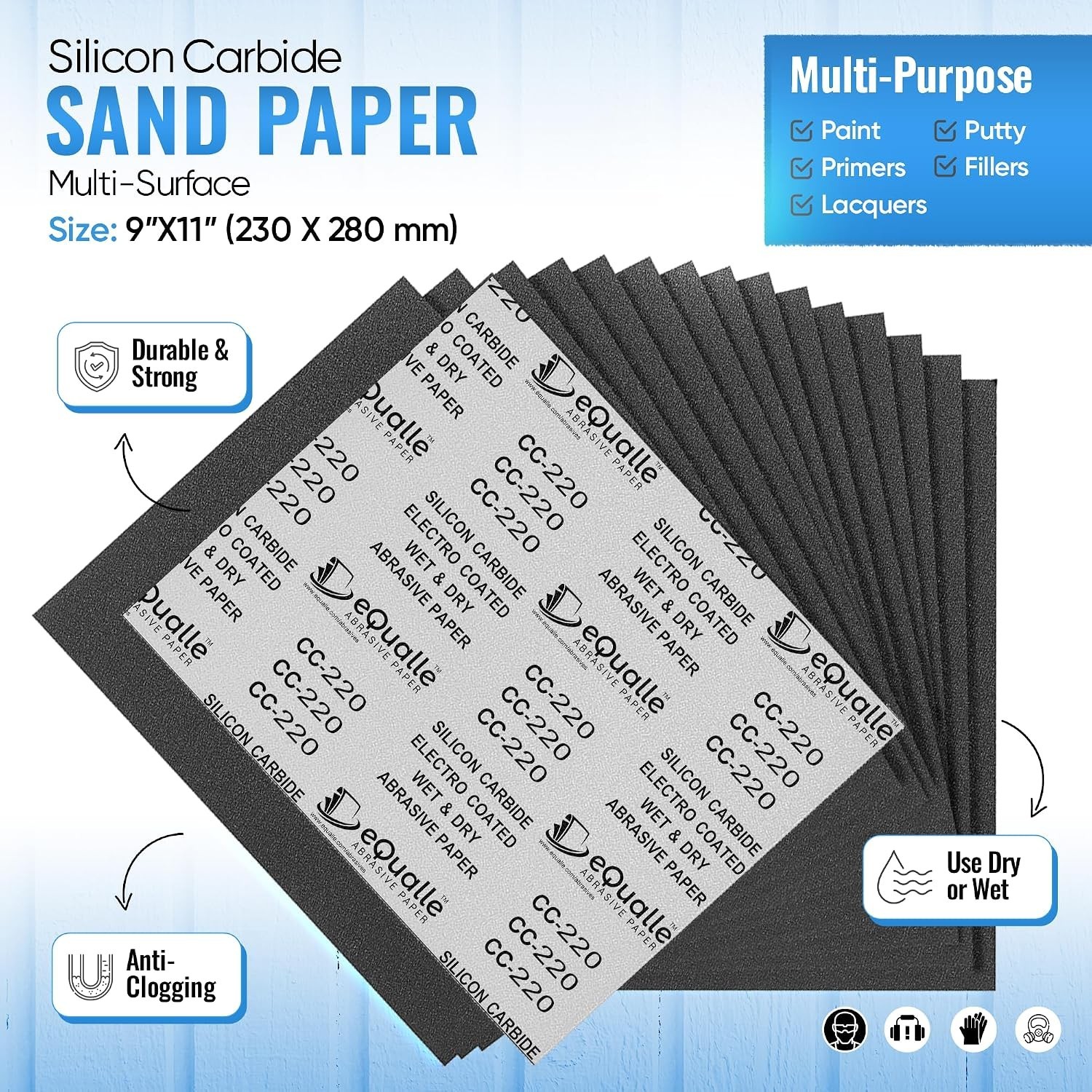Automotive Paint, Metal, Wood Sandpaper – 600 Grit, 100-Pack
