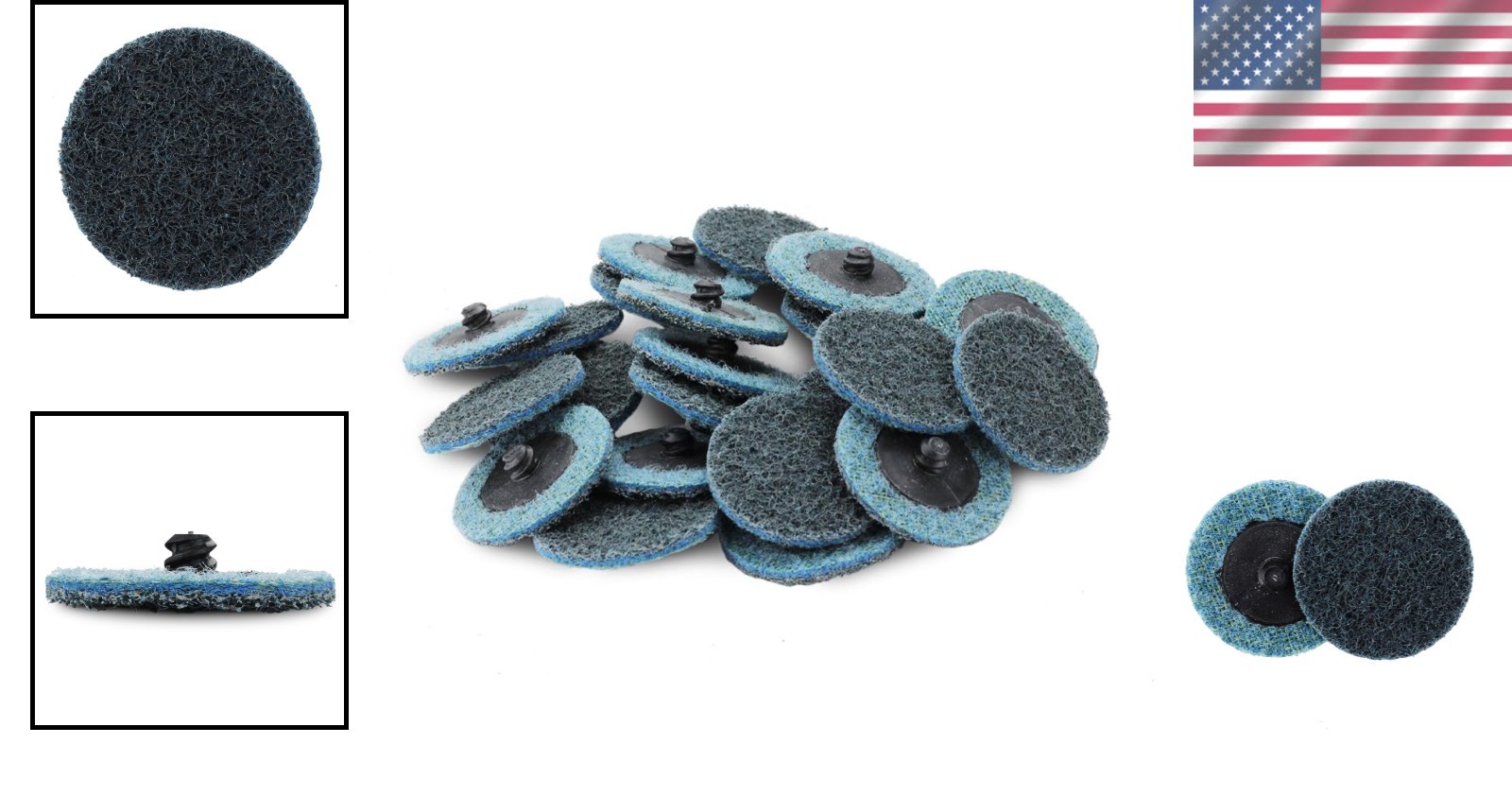 Aluminum Oxide Quick Change 2″ Blue Fine Prep Pads – 25 Discs for Professionals