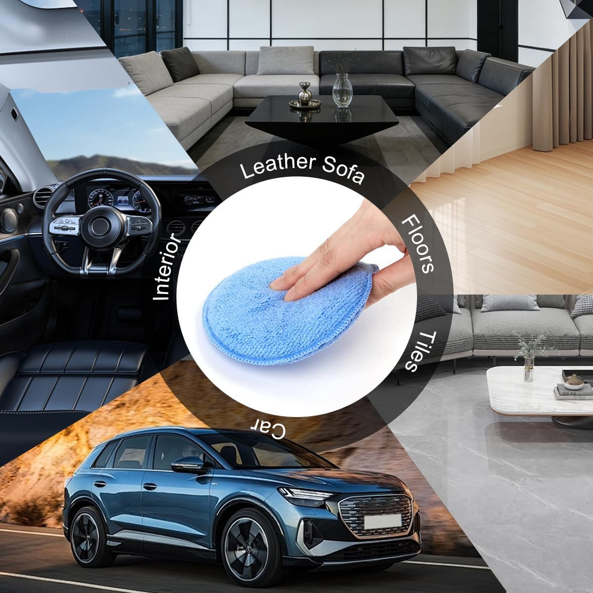 Car Wax Applicator Pad, Microfiber Applicator Pad for Buffing & Detail Polishing