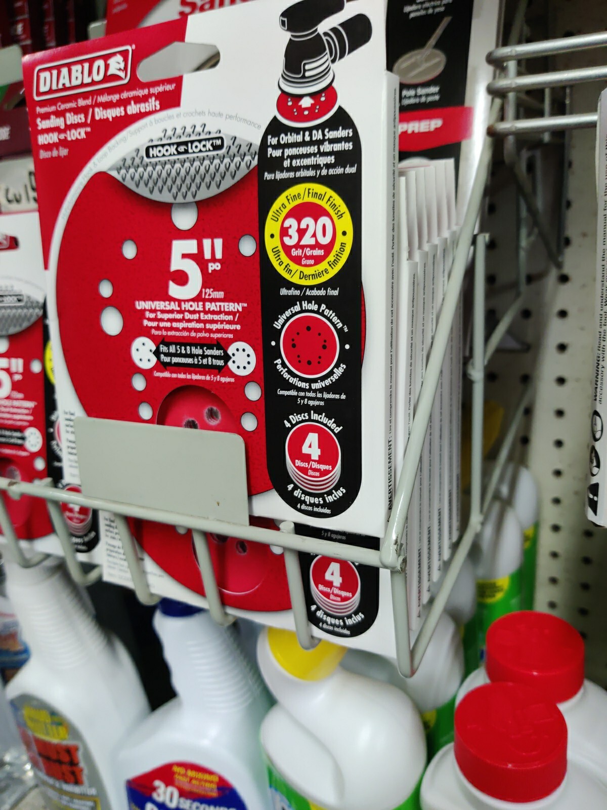 6 Packs Diablo 5 in. Ceramic Blend Hook and Lock Sanding Disc 320 Grit