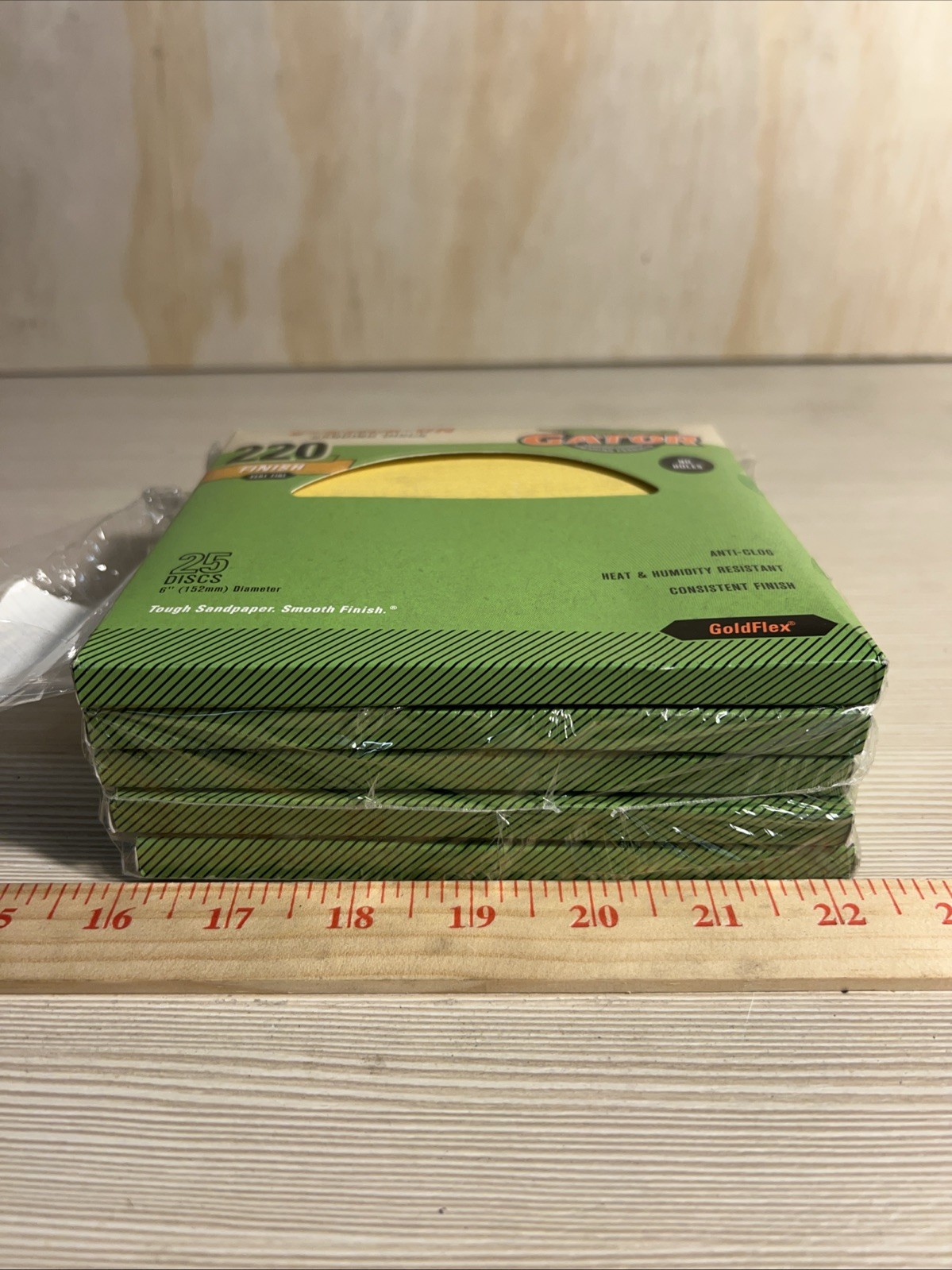 Gator 3241 Sanding Disc, 6 in Dia, Coated, 220 Grit, Extra Fine, Lot Of 5