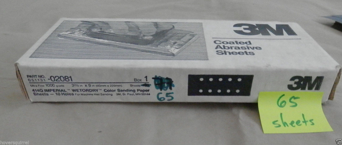 3M Imperial Wetordry, 65 sheets, 3 2/3″ x 9″, 1000 grade, -02081 (partial) hs