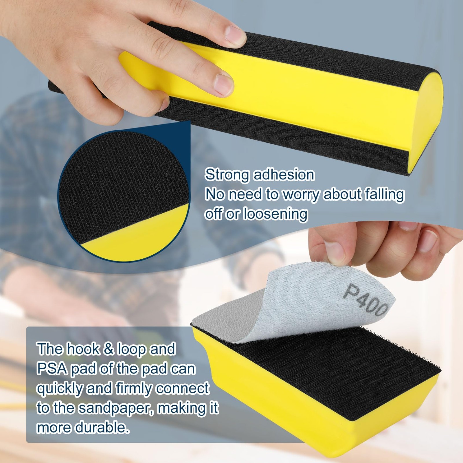 7pcs Hand Sanding Block Set for Auto Body & Woodworking – Perfect for Crafts Pol