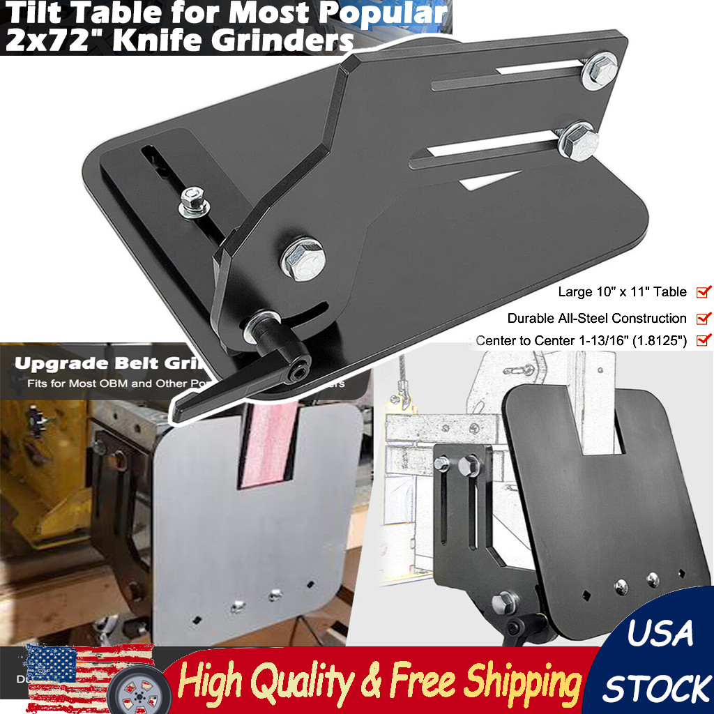Knife Bevel Grinding Jig for 2×72 OBM Belt Grinder Tilt Table Flat Platen