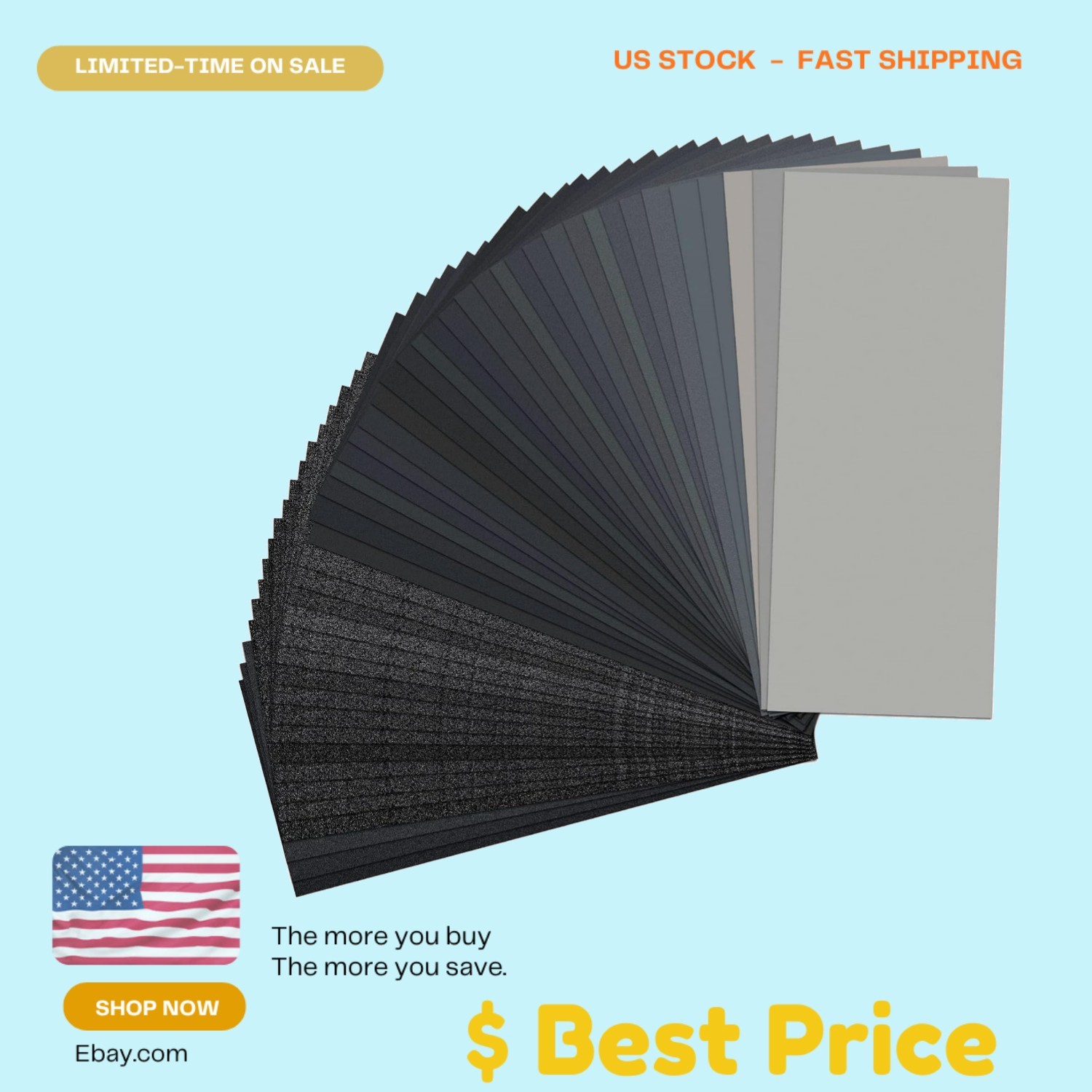 Customizable Sandpaper Sheets – 48 PCS Wet Dry Silicon Carbide Assortment