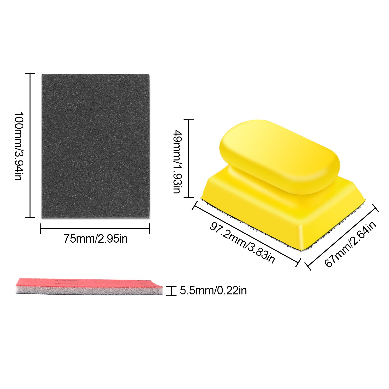 24x Sanding Sponge Set 180-3000 Grit + Hand Sanding Block for Wood Metal Drywall