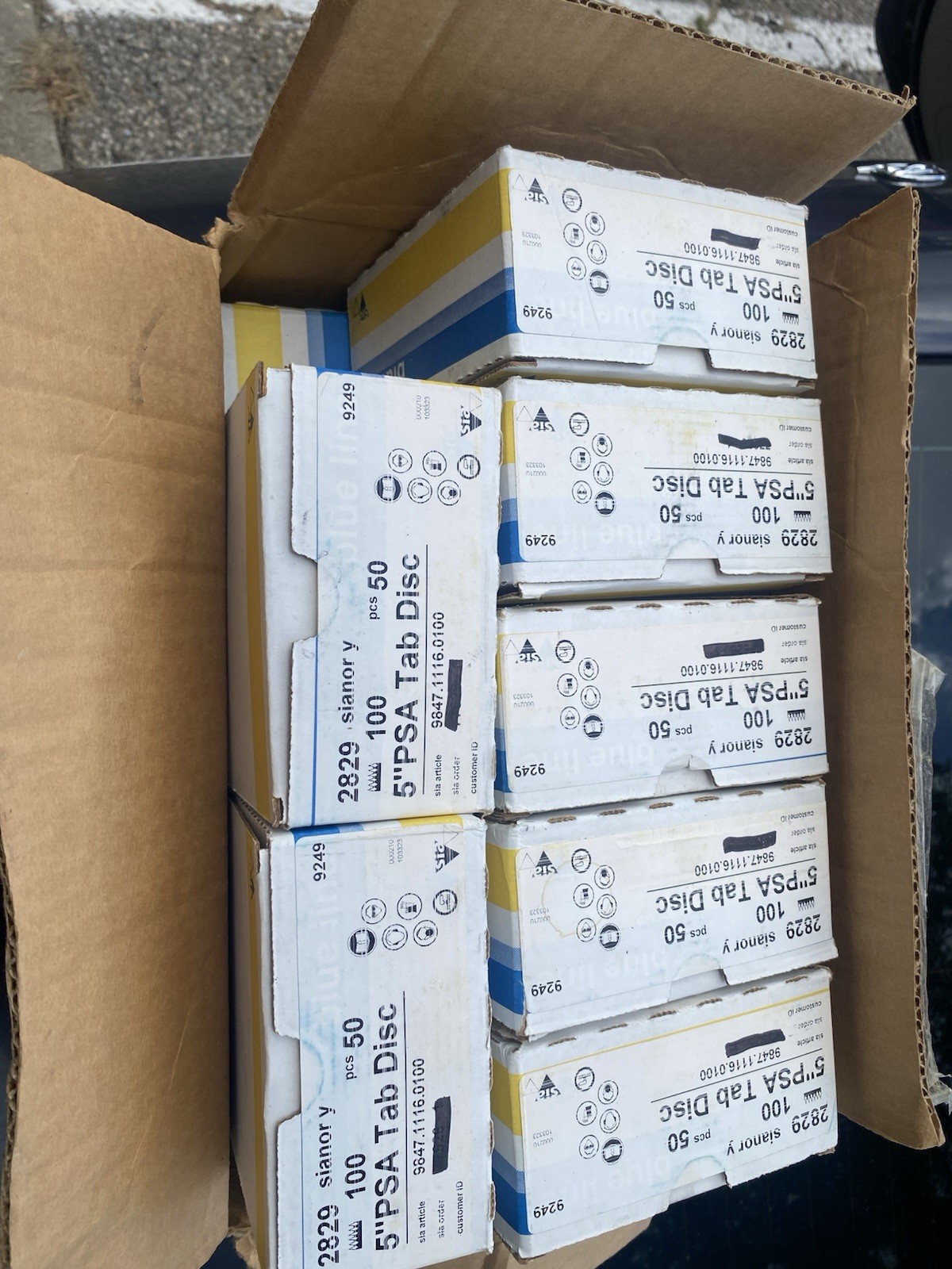 5” PSA tab disc 100grit 50 Count Lot Of 14 Total New