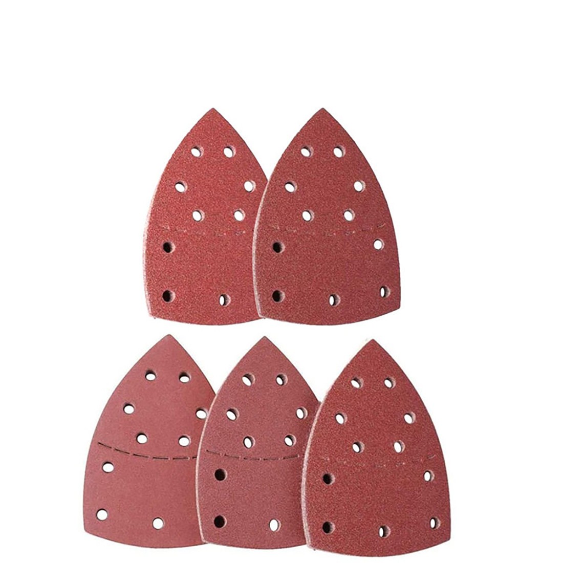 P40-P320 Sanding Sheets Hook&Loop Triangle Palm Sander Pads Sandpaper 11 Hole