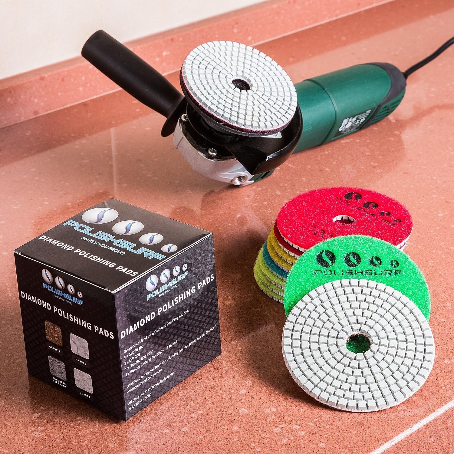 4 Inch Diamond Polishing Pads Set for Granite Marble