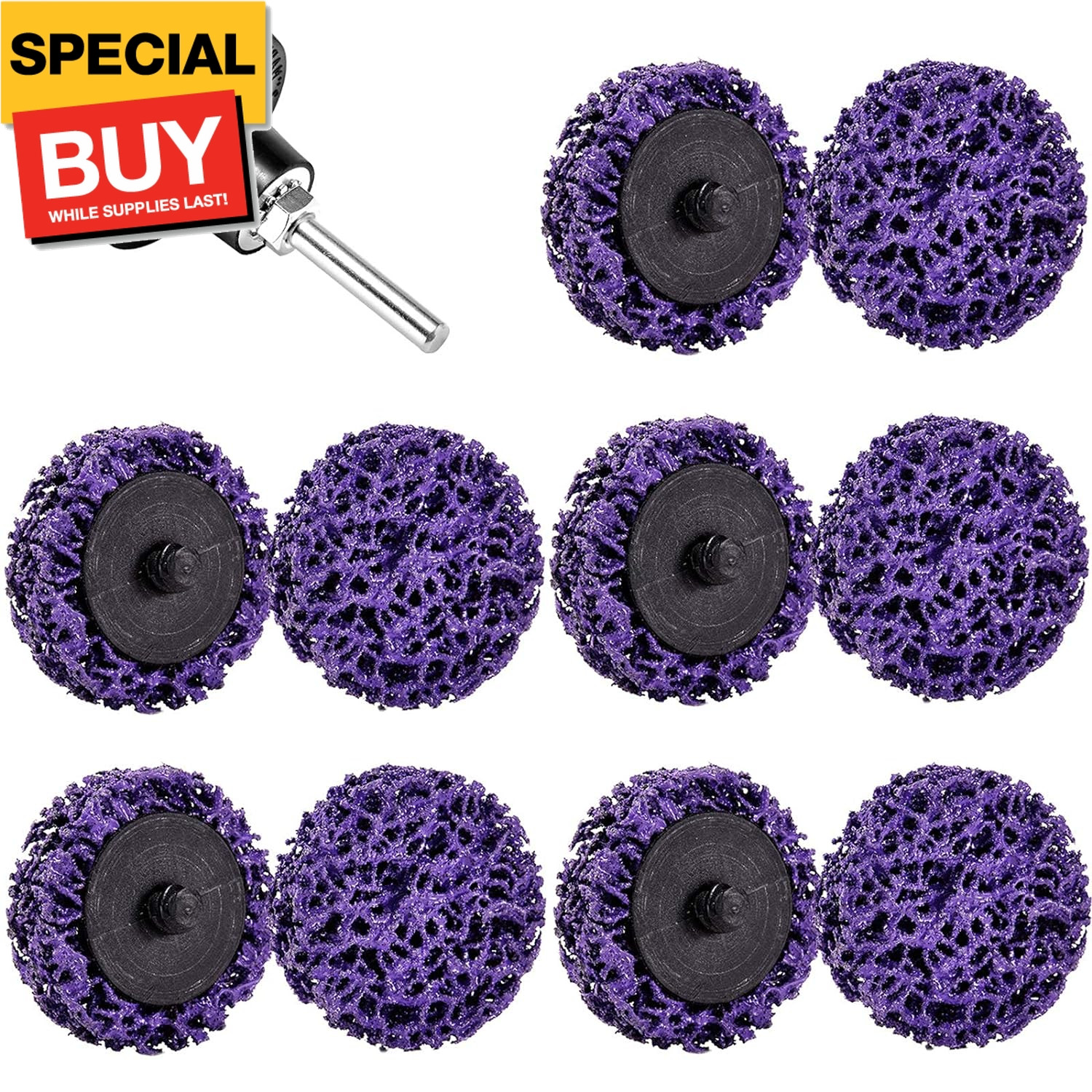 11 Pack 2″ Quick Change Easy Strip It Discs for Drill, Paint Stripper Abrasive W