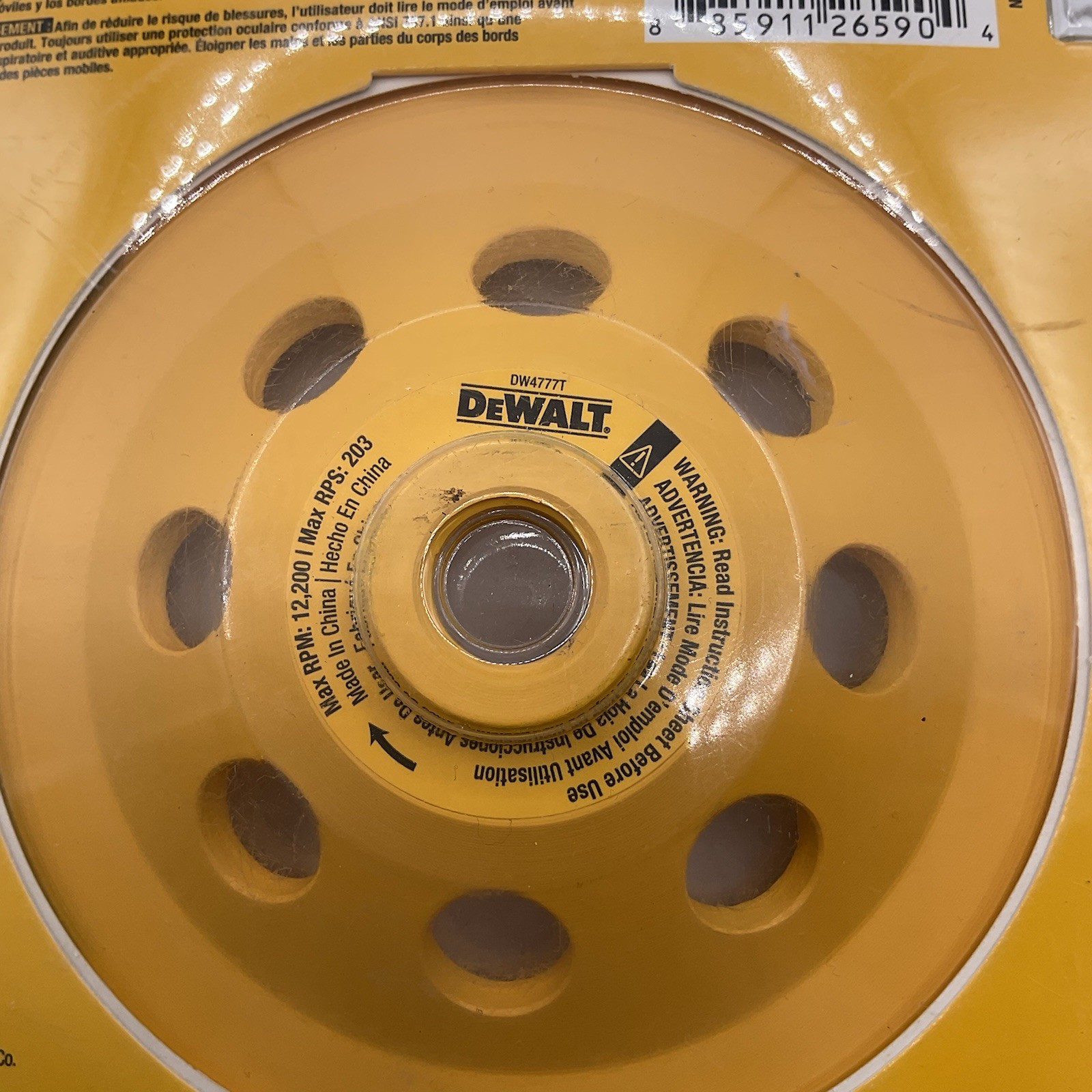 DEWALT DW4777T Turbo Diamond Cup 5 Inch Grinding Wheel – Yellow NEW
