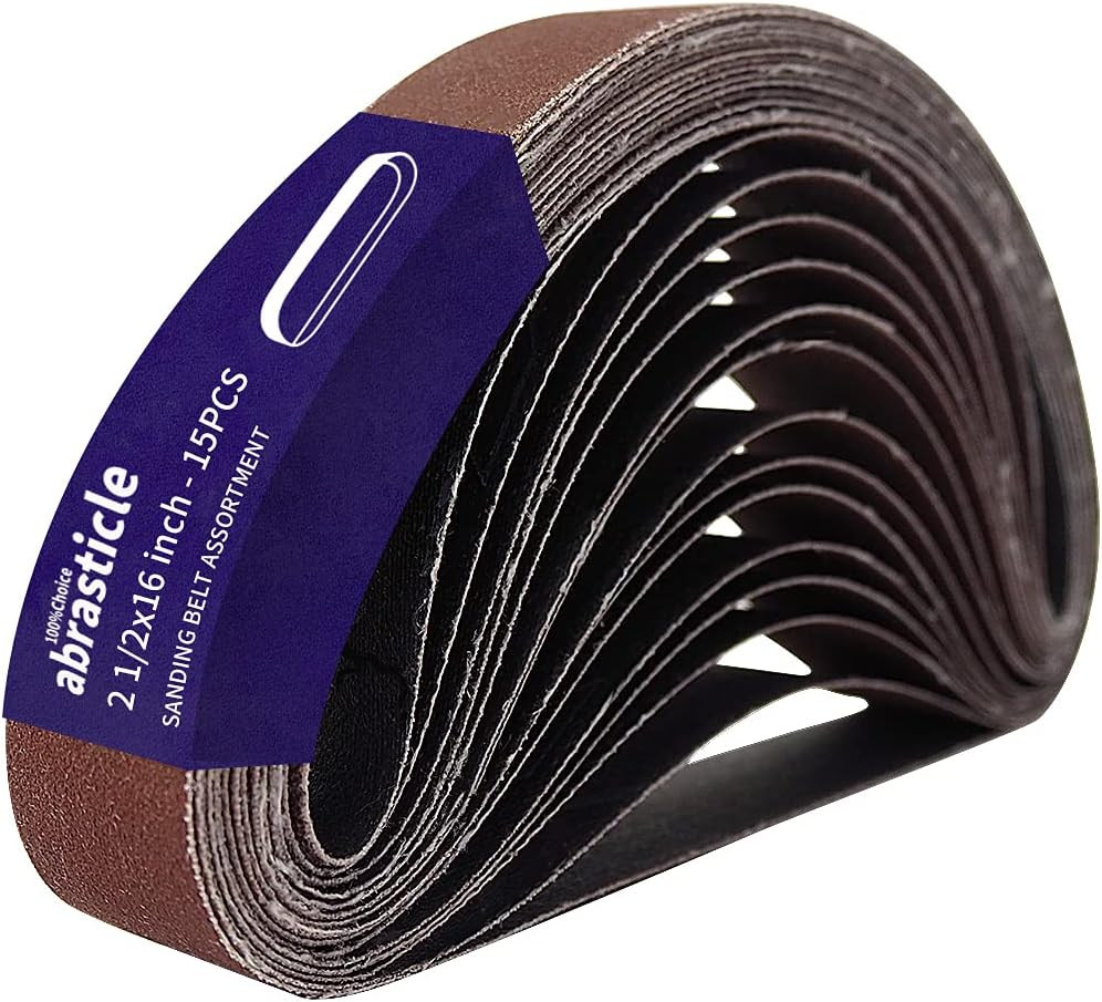 15 Pcs 4 X 21 Inch Assorted Aluminum Oxide Sanding Belts – 80/120/150/240/400 Gr
