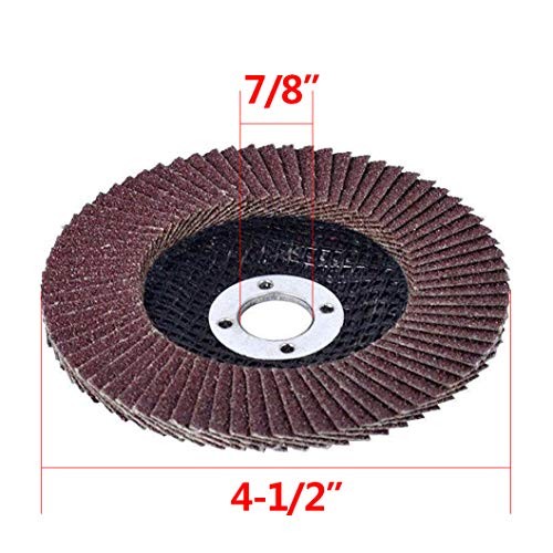 Flap Discs 40 PCS 4.5 Inch – 40 60 80 120 Grit Grinding 40#&60#&80#&120# Red