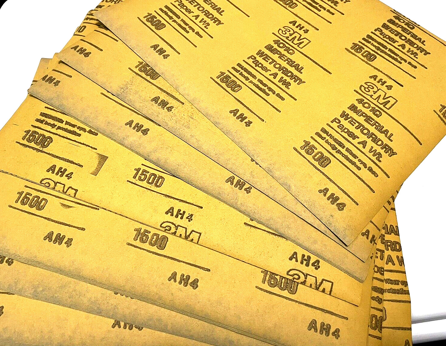 50 open/box 3M 1500 Grit 401Q 9″ x 11″ Imperial Wet or Dry Sandpaper Sheets