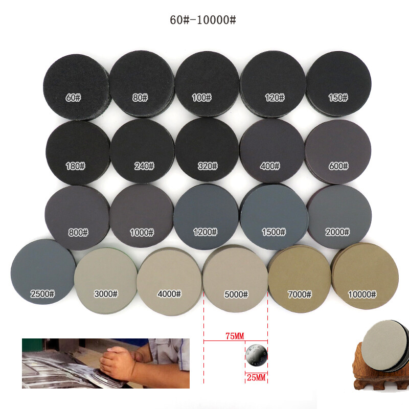 3″ – 75mm Wet & Dry Sanding Discs Sandpaper Hook & Loop Pads Grit 60 – 10000