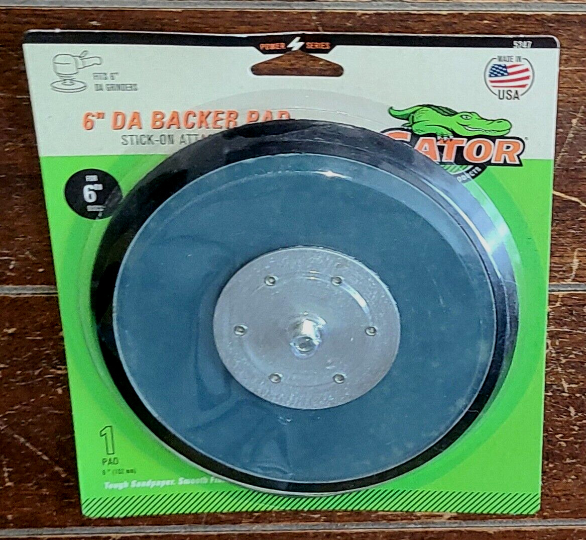Gator Power 6″ DA Backer Pad Stick-On Attachment: Fits 6″ DA Grinders – #5247